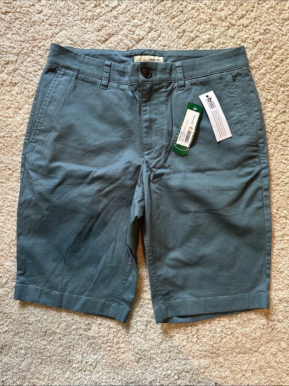 Men's Blue Hawker Rye Essential Wash Chino Shorts 11”
